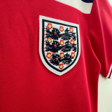 1980 England Away Red Retro Soccer Jersey