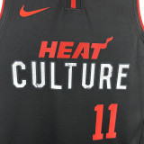 2023-24 HEAT JAQUEZ JR. #11 Black City Edition Top Quality Hot Pressing NBA Jersey (V领）