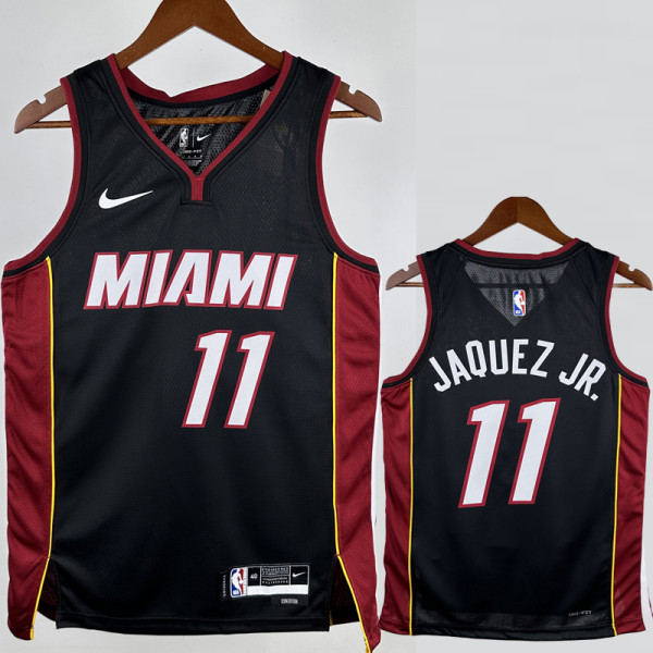 2022-23 HEAT JAQUEZ JR. #11 Black Top Quality Hot Pressing NBA Jersey (V领）