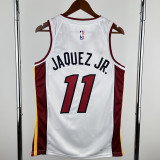 2022-23 HEAT JAQUEZ JR. #11 White Top Quality Hot Pressing NBA Jersey (V领）