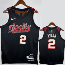 2023-24 Trail Blazers AYTON #2 Black City Edition Top Quality Hot Pressing NBA Jersey