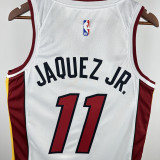 2022-23 HEAT JAQUEZ JR. #11 White Top Quality Hot Pressing NBA Jersey (V领）