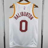 2019-20 Indiana Pacers HALIBURTON #0 White Retro Top Quality Hot Pressing NBA Jersey