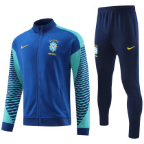2024-25 Brazil Fancy blue Jacket Tracksuit