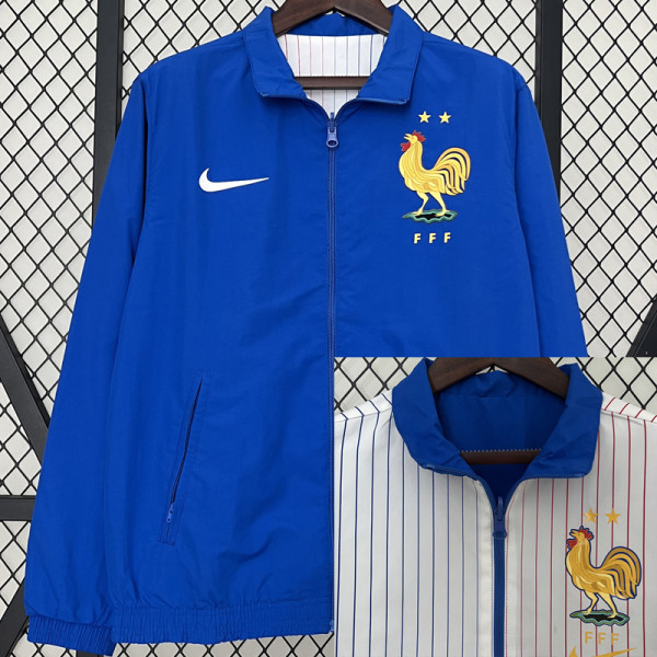 2024-25 France Blue & White Double Sided Windbreaker (双面风衣)