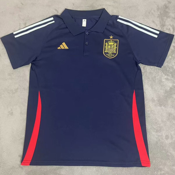 2024-25 Spain Royal Blue Polo Short Sleeve