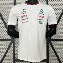 2024 F1 Formula One Mercedes White Racing Suit (圆领)