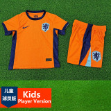 2024-25 Netherlands Home Kids Player Version Soccer Jersey (球员童装)