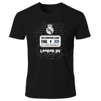2023-24 RMA Black UCL Final 2024 Pure Cotton T-Shirt