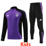 2024-25 Germany Purple Kids Half Pull Tracksuit (童装)(半拉链)