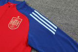 2024-25 Spain Red Kids Half Pull Tracksuit (童装)(半拉链)