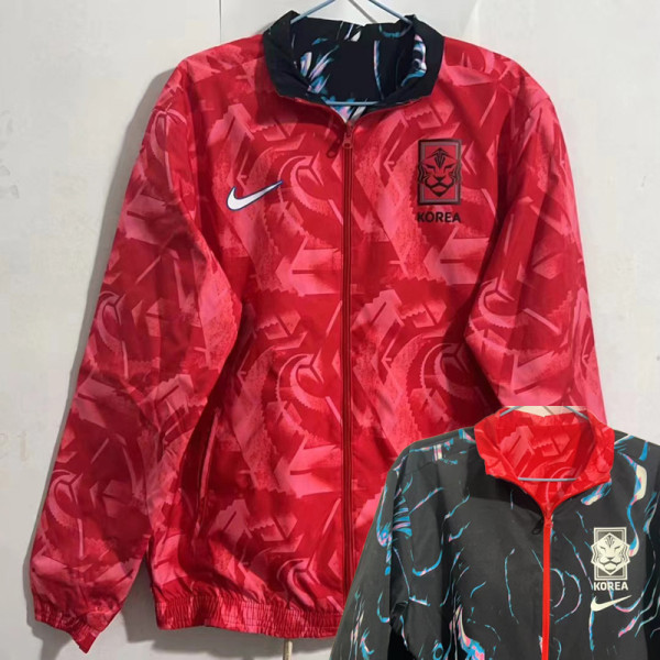 2024 Korea Red & Black Double Sided Windbreaker (双面风衣)