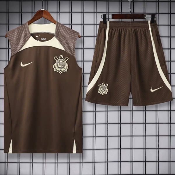 2024-25 Corinthians Brown Tank top and shorts suit