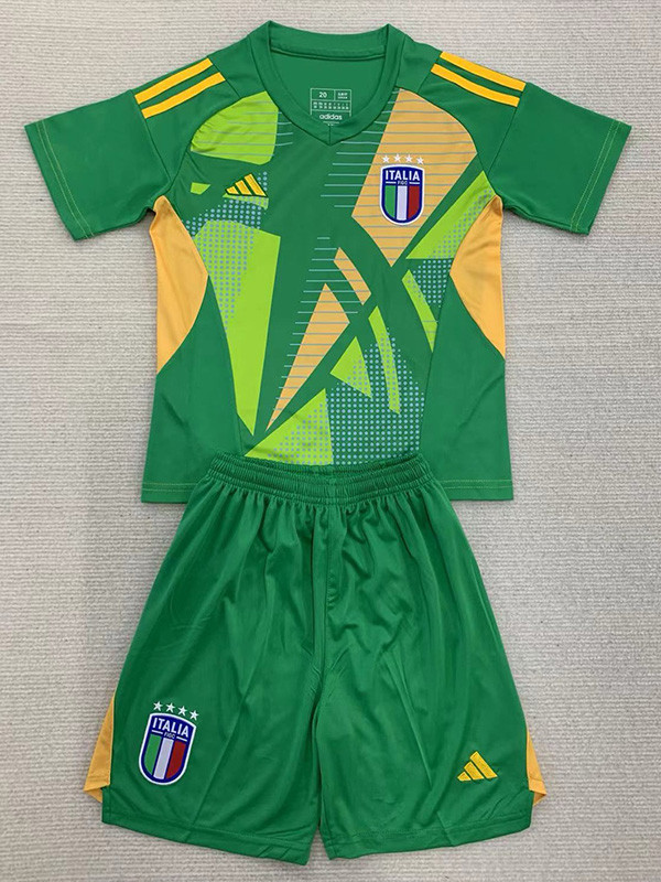 2024-25 Italy Green GoalKeeper Kids Soccer Jersey