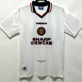 1996-1997 Man Utd Away White Retro Soccer Jersey