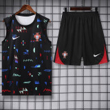 2024-25 Portugal Black Tank top and shorts suit