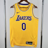 2022-23 Lakers WESTBROOK #0 Yellow Top Quality Hot Pressing NBA Jersey(圆领)