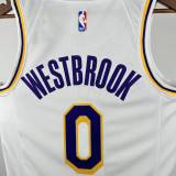 2022-23 Lakers WESTBROOK #0 White Top Quality Hot Pressing NBA Jersey(圆领)