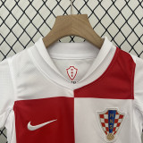 2024-25 Croatia Home Kids Soccer Jersey