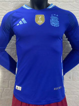 2024-25 Argentina Away Long Sleeve Player Version Soccer Jersey (长袖球员)