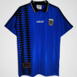 1994 Argentina Away Retro Soccer Jersey (钢印纹)