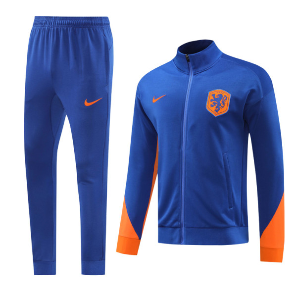 2024-25 Netherlands Fancy blue Jacket Tracksuit #01