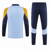 2024-25 RMA Blue Yellow Kids Half Pull Tracksuit (半拉链)