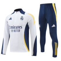 2024-25 RMA White Half Pull Tracksuit (半拉链)