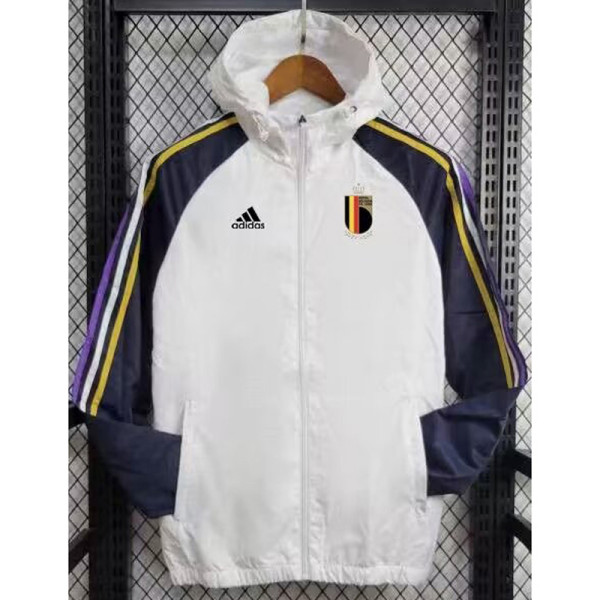 2024-25 Belgium White Windbreaker (黑袖)