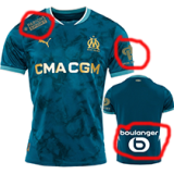 2024-25 Marseille Away Fans Soccer Jersey (Print all Sponsor)