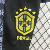 2024-25 Brazil Black Grey Special Edition Kids Soccer Jersey *耶稣灰黑