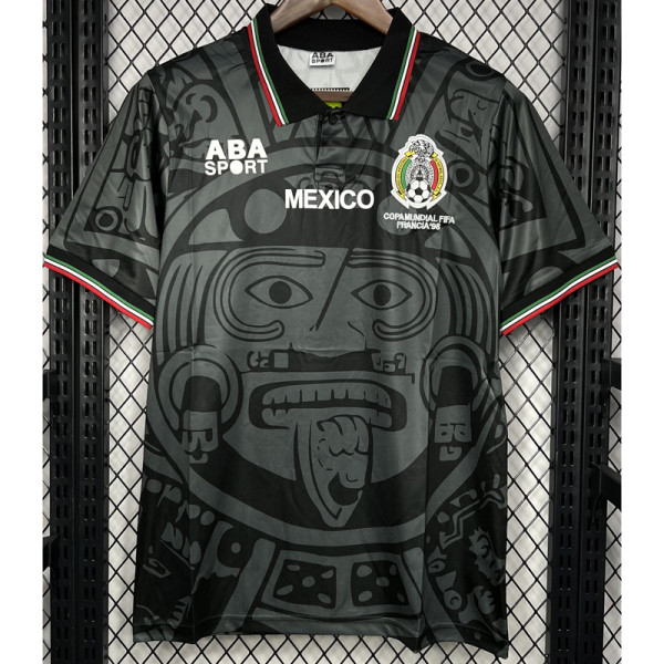 1998 Mexico Black Retro Soccer Jersey