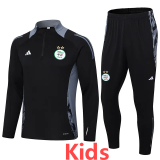 2024-25 Algeria Black Kids Half Pull Tracksuit (童装)(半拉链)