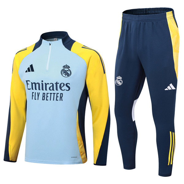 2024-25 RMA Light blue Half Pull Tracksuit (半拉链)