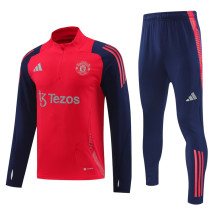 2024-25 Man Utd Red Half Pull Tracksuit (半拉链)