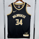 2023-24 BUCKS ANTETOKOUNMPO #34 Black Glory Edition Top Quality Hot Pressing NBA Jersey 荣耀版