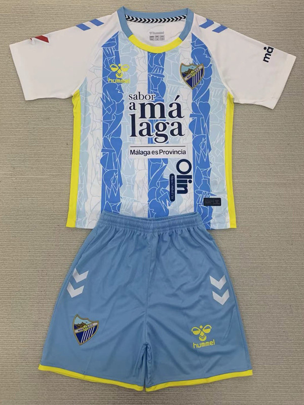 2024-25 Malaga Home Kids Soccer Jersey