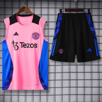 2024-25 Man Utd Pink Tank top and shorts suit