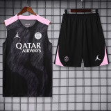 2024-25 PSG Black Tank top and shorts suit