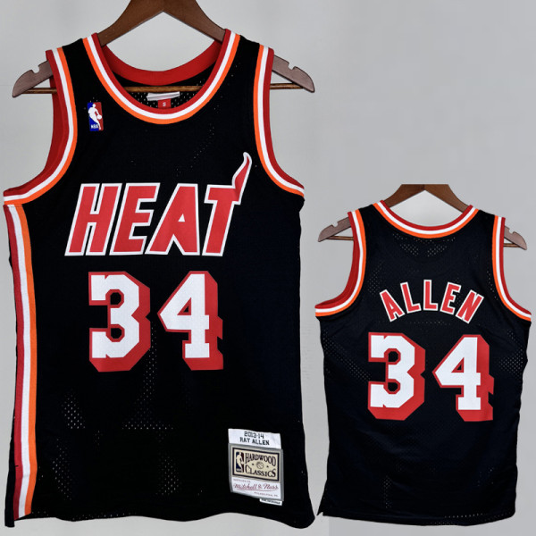 2013-2014 HEAT WADE #34 Black Retro Top Quality Hot Pressin g NBA Jersey