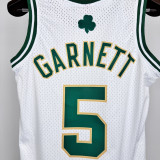 2008 CELTICS GARNETT #5 White Retro Top Quality Hot Pressing NBA Jersey