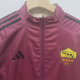 2024-25 Roma Red & Khaki Double Sided Windbreaker (双面风衣)