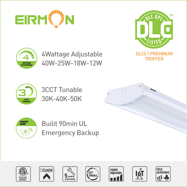 4FT 8” Width （4PCS/Pack）LED Wraparound Fixture, Recessed Linear LED Wrap, 130LM/W