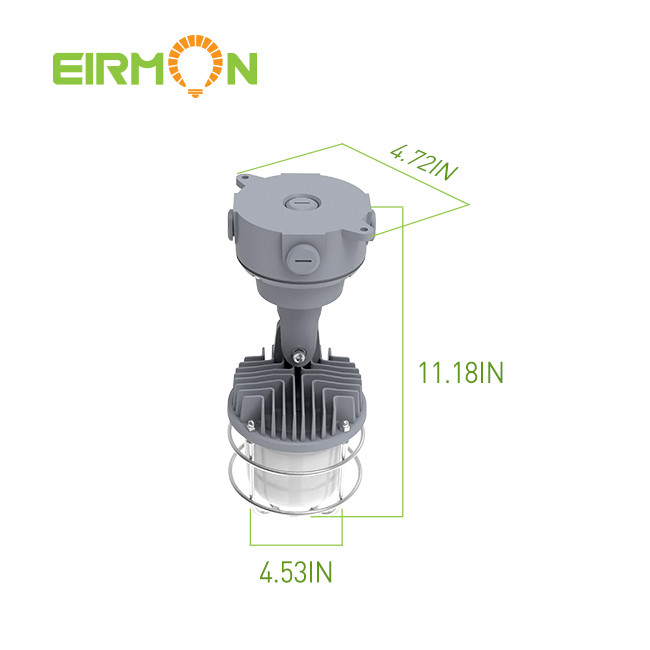 LED Vapor Tight Jelly Jar,（10PCS/Pack）110LM/W, Power Tunab1e 10W-15W-20W-30W, 4000K, Ceiling Mount Fixture,Outdoor, ETL Listed, Clear Glass Jar, Metallic Finish