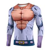 Super Saiyan T Shirt Cosplay Costume Halloween Printed Top Casual Tight Sportswear Tee For Men