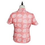 Animal Crossing Button Up Shirt Costume Cosplay Leaf Tee Shirts Top Halloween Outfit Dress Up For Adults