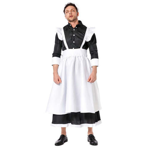 Black and white maid skirt costume for men or women