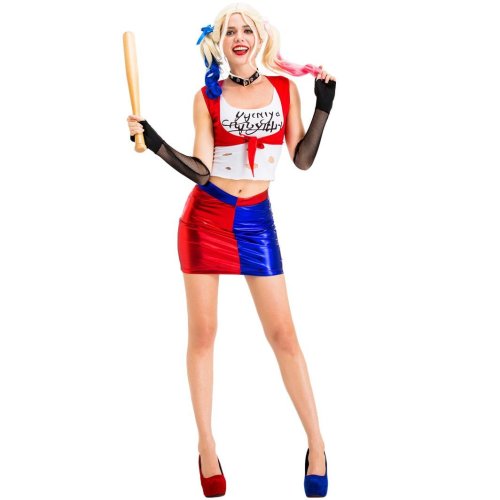 Quinn Cosplay Costume Halloween Fancy Dress Joker Outfit Clown Suit for Women