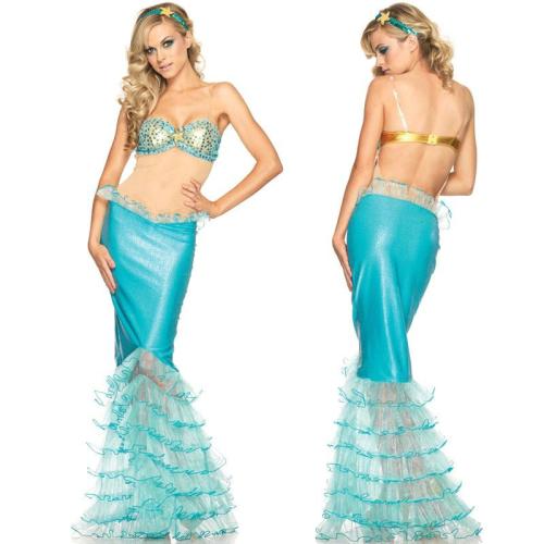 Helloween mermaid cosplay party costume Fancy Dress Elegant