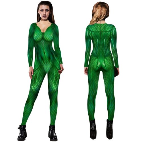 Aquaman Movie Cosplay Outfits Halloween Costume Tight Women Jumpsuit